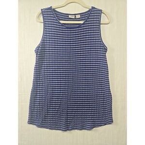 Zenergy CHICO'S Women's Tunic Tank Blue Gray Stripes Sleeveless Size 1‎ (8/10)